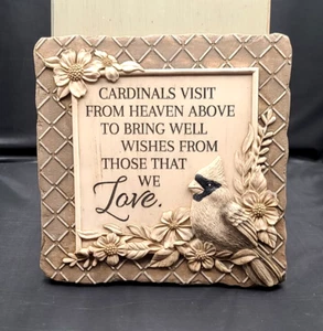 Cardinal Decorative Garden Stone Made by Carson Home Accents Bird Grey 9" x 9" - Picture 1 of 3