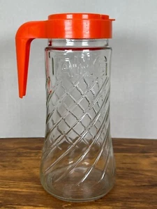 Vintage 1970er Tang Glas Krug mit orangem Deckel - 1 Quart - Anchor Hocking - Bild 1 von 5