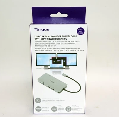 Targus USB-C 4K HDMI Dual Monitor Travel Dock Station with 100w Power Pass-Thru - Image 1 of 3