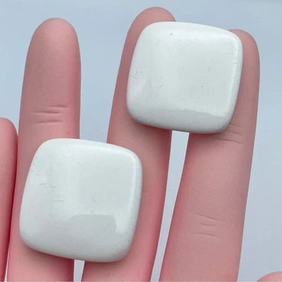 Классический Napier белая эмаль зажим на винт назад серьги надпись ретро 80-х - Изображение 1 из 4