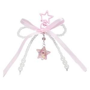 Aesthetic Keychain Bag Charm Bows Car Keyrings Ornaments Star Keychain Pendant - Picture 1 of 8