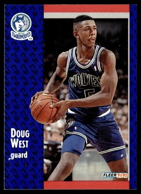 1991-92 Fleer Doug West Minnesota Timberwolves #321 - Image 1 of 2