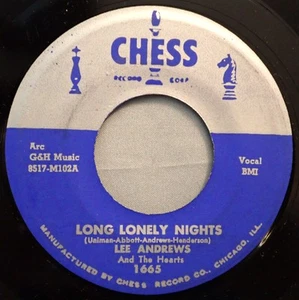 HEAR IT 50's Doo-Wop 45 rpm Lee Andrews & Hearts "Long Lonely Nights" from 1957 - Picture 1 of 2