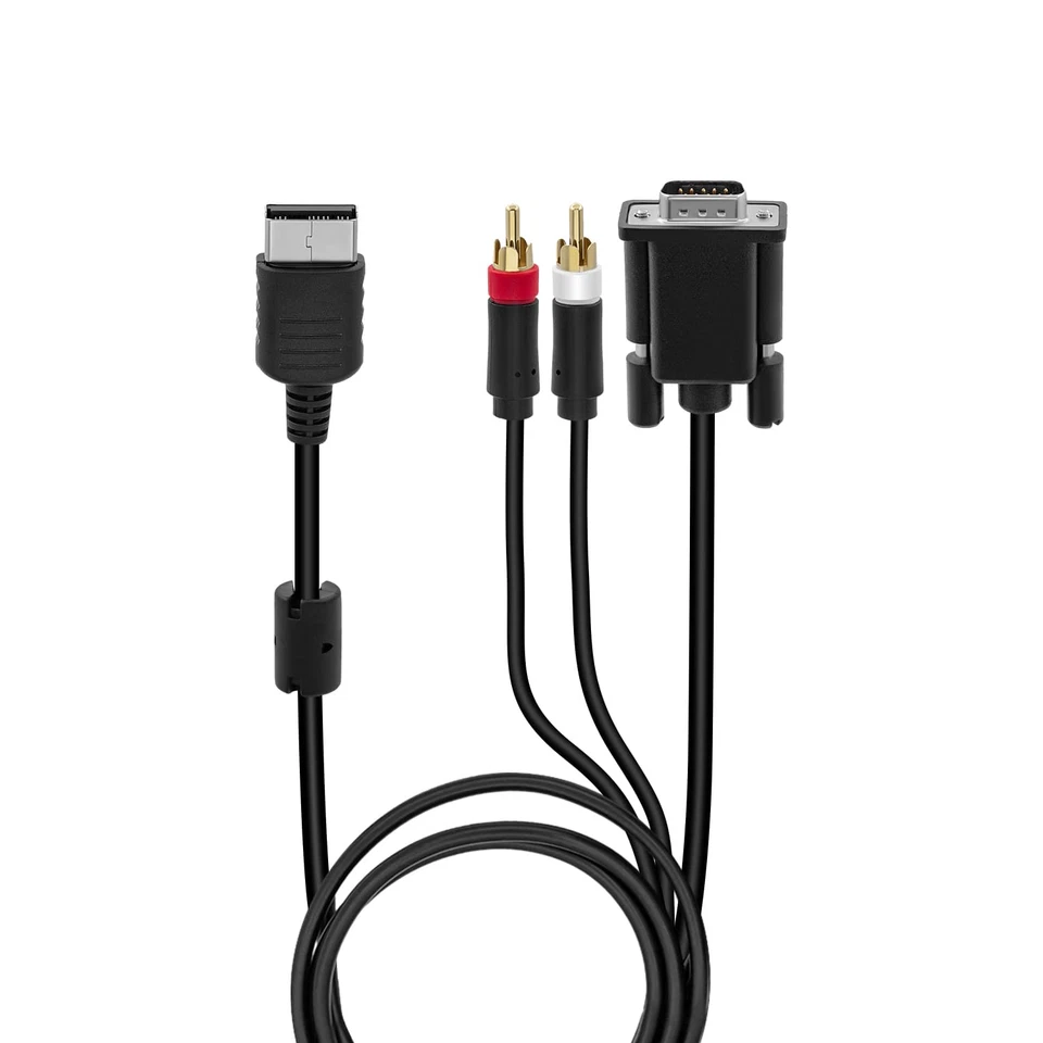 SEGA Dreamcast VGA High Definition Cable RCA Sound Adapter HD box PAL NTSC NEW - Image 1 of 4
