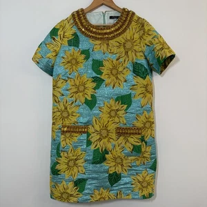 Andrew Gn Damen blaues Sonnenblumen Kleid Edelsteine selten Gr. 44 *DEFEKT* - Bild 1 von 17