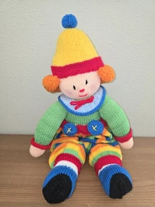 Jean Greenhowe Knitted Clown Soft Toy Plush Handmade  - Picture 1 of 3