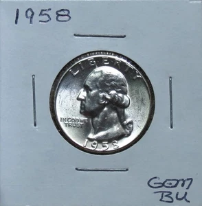1958, Gem BU Wash. Qt. Problem Free 5J324BRCS - Picture 1 of 4