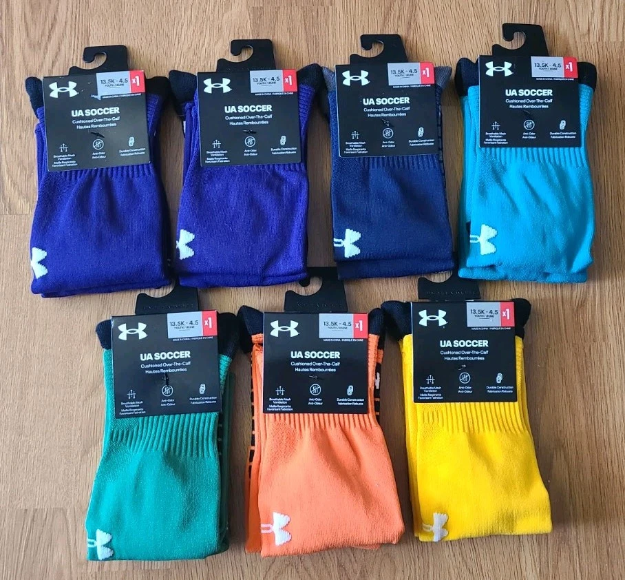 ЛОТ (7) Молодежные Футбольные Носки Under Armour UA Мягкие Над Икрой OTC 13.5K-4.5 - Изображение 1 из 1