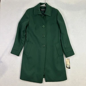 NWT Kristen Blake Studio Collection Overcoat Single Breasted Kelly Green Size 8 - Picture 1 of 14