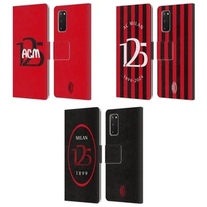 OFFICIAL AC MILAN 125TH ANNIVERSARY LEATHER BOOK CASE FOR SAMSUNG PHONES 1 - Picture 1 of 9