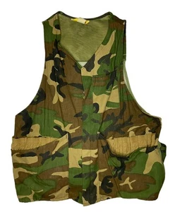 *VTG* Ranger "Help You Get Lost In The Woods" Men's Green Camo Hunting Vest; M - Picture 1 of 7