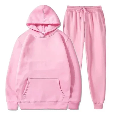 Unisex Fleece Tracksuit Hoodie Sweatpants Set Men Women Jogger Sportswear Gym - Image 1 of 4