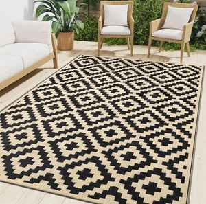 Waterproof Outdoor Rug 4x6 ft, Reversible Plastic Straw Patio Camping Rugs, O... - Picture 1 of 8