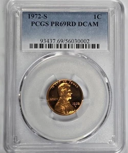Centavo Lincoln 1972-S graduación profesional PR69RD DCAM camafeo profundo pop 1c - Imagen 1 de 12