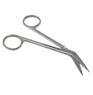 4.5" Dental Surgical IRIS Gum Scissors Angled Tissue Surgery Micro Shears - Image 1 of 4