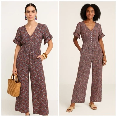 Macacão AQUA floral batido perna larga - XS - Imagem 1 de 4