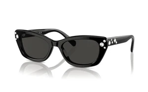 Swarovski Sunglasses SK 6019 Gloss Black Clear Swarovski Crystals with Case - Picture 1 of 11