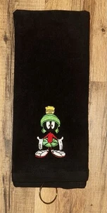 Toalla de golf Marvin The Martian bordada negra - Imagen 1 de 2