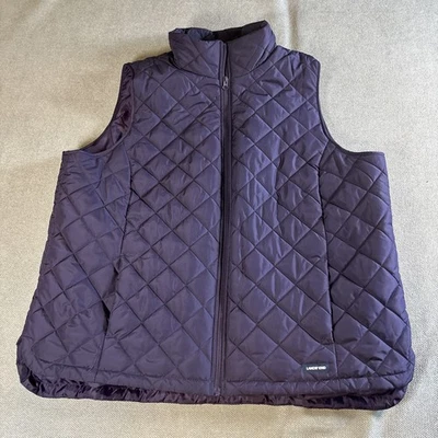 Chaleco LANDS END Púrpura Acolchado Peso Medio Talla 2XL Clásico Preppy Foto 1 de 4