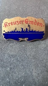 Brooch: Kreuzer Emden Gold Plated And Enamelled WWI Ship - Picture 1 of 5