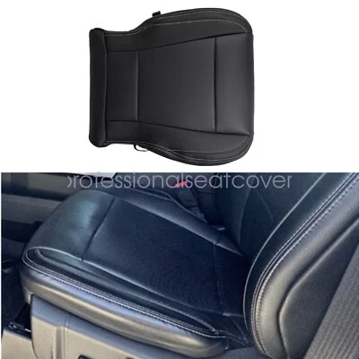 For 2017-2022 Ford F250 SUPER DUTY Driver Bottom Leather Seat Cover Black - Image 1 of 4