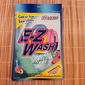 E-Z Wash Laundry Sheets - Travel - 17 Loads - HE & standard washers - NIP - Picture 1 of 3
