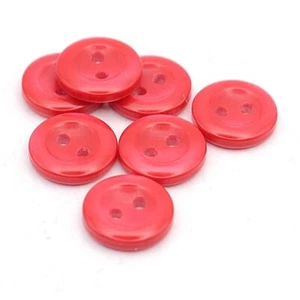 RED RIM PEARLESCENT 2 HOLE BUTTONS Sizes 9mm 10mm and 11.5mm - Picture 1 of 1