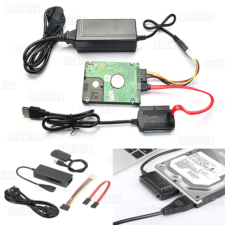 USB auf zu SATA IDE Adapter Kabel für 2.5 3.5 Zoll HDD SSD Festplatte Konverter - Bild 1 von 4