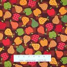 Fall Festival Fabric - Apple & Pear Toss Brown - Benartex Kanvas Studio Yard