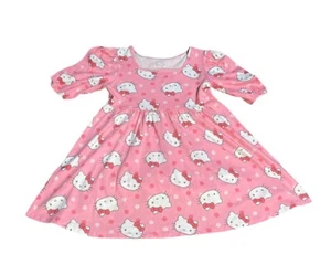 Hello Kitty By Sanrio Pink Girls Size XL (14) Allover Print Cotton Dress NEW - Picture 1 of 2