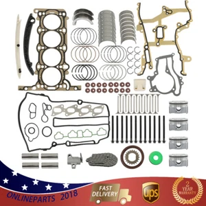 For Buick Chevrolet 1.4L Engine Rebuild - Gasket Piston Bearing Timing Chain Set - Foto 1 di 16