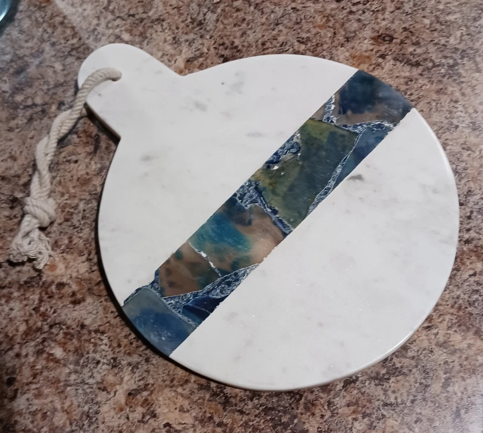 Мрамор с инкрустацией голубым агатом сырная доска от Thirstystone - Изображение 1 из 4