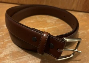Torino Leather 36 Aniline Kipskin Shoulders Brown Leather Belt Men NWT NEW - Picture 1 of 4