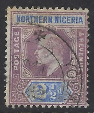 Northern Nigeria, Scott #13, 2 1/2p King Edward VII, Wmk 2, Used Cover