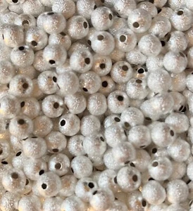 25 6mm metal stardust spacer Beads - silver plated nickel free SP16 - Picture 1 of 1