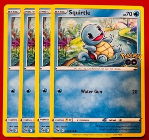 4x Squirtle 015/078 Pokémon TCG Pokémon GO NM Playset Lot Common - Picture 1 of 1