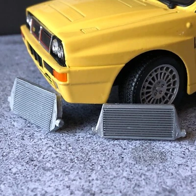 2 x intercooler tuning in miniatura per modello di auto garage diorama 1:24 - Immagine 1 di 4
