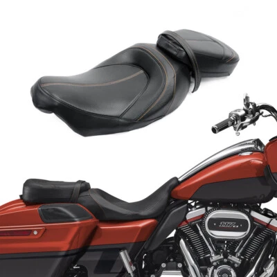 Asiento de conductor pasajero para Harley Davidson Electra Street Road Glide 2009-2021 Foto 1 de 4