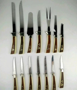 V14 Pc Lifetime Cutlery Sheffield Knife Carving Set Includes 6 Steak Knives VTG - Picture 1 of 5