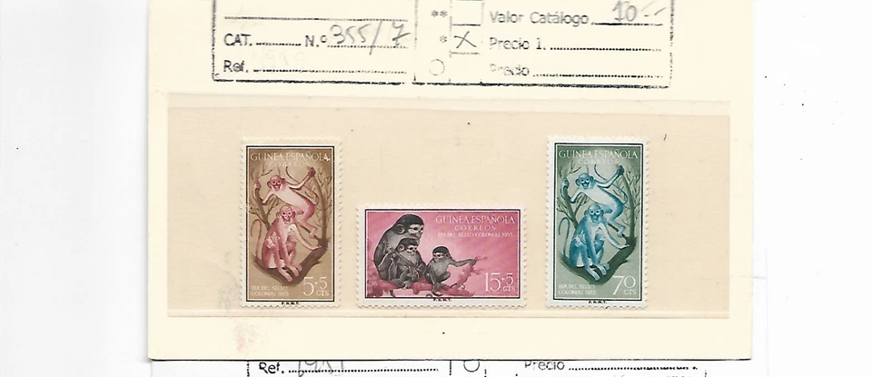 Guinea Española Fauna Monos Serie del año 1955 (ED-68) - Imagen 1 de 1