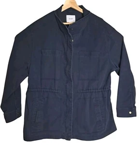 Old Navy Men's 2XL Navy Blue Full Zip Snap Up Lightweight Canvas Jacket Ranch - Picture 1 of 18