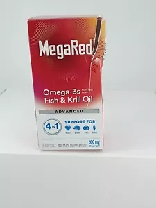 MegaRed Supplement 4in1 500mg Omega-3 Fish & Krill Oil ADVANCED 25 Softgels 3/26 - Picture 1 of 5