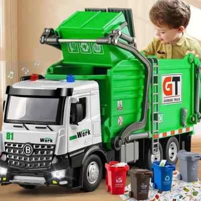 Garbage Truck Toys for Boys,Garbage Truck Toy Metal Diecast,Friction Powered Toy - Image 1 of 4