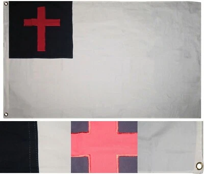 HEAVY DUTY CHRISTIAN FLAG - COTTON FLAG WITH SEWN CROSS - NICE - Image 1 of 4