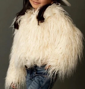 Joyfolie fur cute coat girls size 8 brew with tags🌸 - Picture 1 of 10