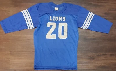 Camiseta deportiva Barry Sanders #20 Detroit Lions manga larga Rawlings EE. UU. puntada única Foto 1 de 4
