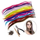 Feather Hair Extension Kit With 20 Synthetic Feathers & Hook Gift Beads A6C2