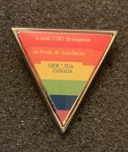 Local 1285 Brampton In Pride & Solidarity CAW TCA Union Rainbow Lapel Pin - SP10 - Picture 1 of 3