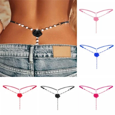 Damen Dessous Mini G-string Slips H?schen mit Perlen Ketten Massieren Unterh с - Bild 1 von 4