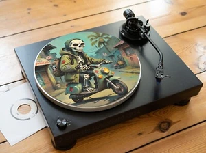 Punk Motorroller Zombie Mod Rockabilly Plattenspieler Matte, Filz Felt Slipmat - Picture 1 of 11